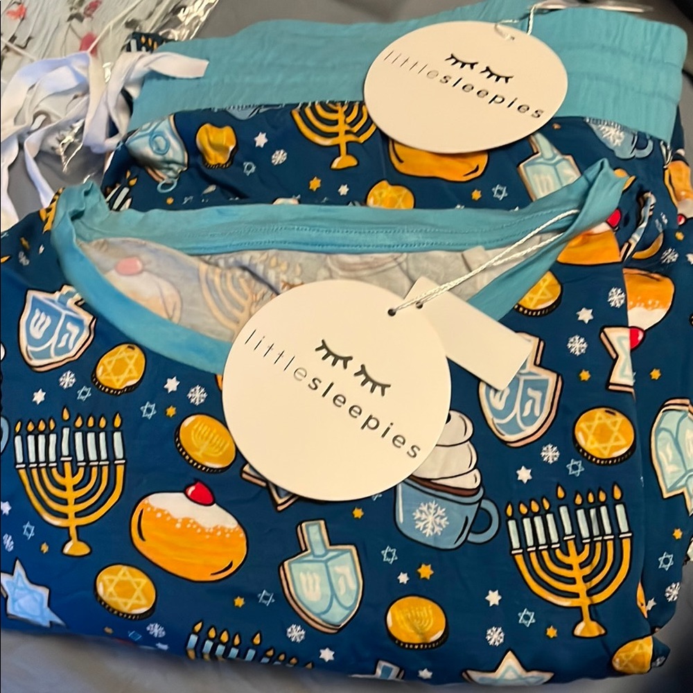 Little Sleepies Blue Hanukkah Women’s L Pajamas